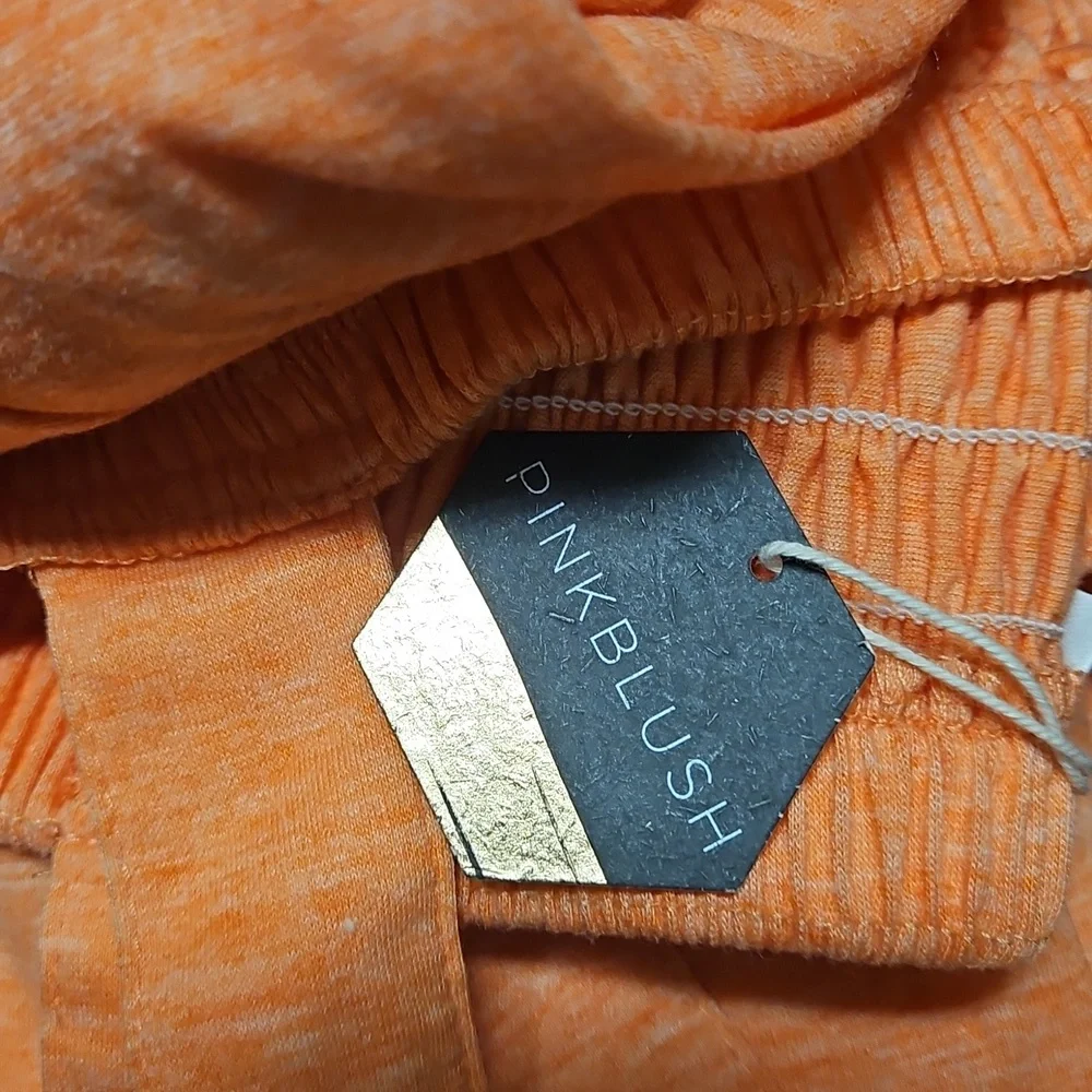 NWT Orange Smocked Wide Leg Maternity Jumpsuit - Picture 5 of 7